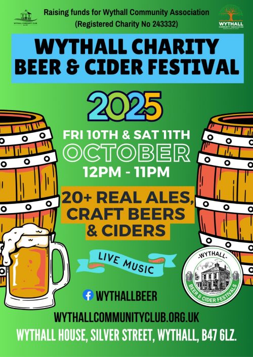 Wythall Charity Beer & Cider Festival 10-11 October 2025