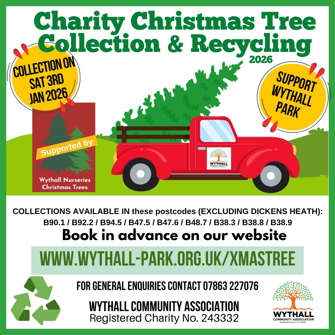 Charity Christmas Tree Collection and Recycling 2026 - Wythall Community Association and Park