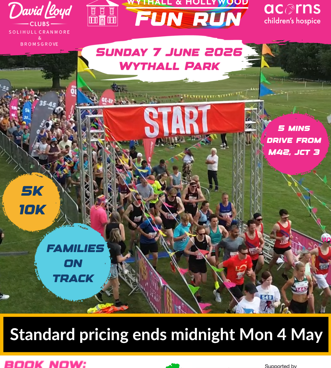 Wythall and Hollywood Fun Run featuring Families on Track - Sunday 7 June 2026
