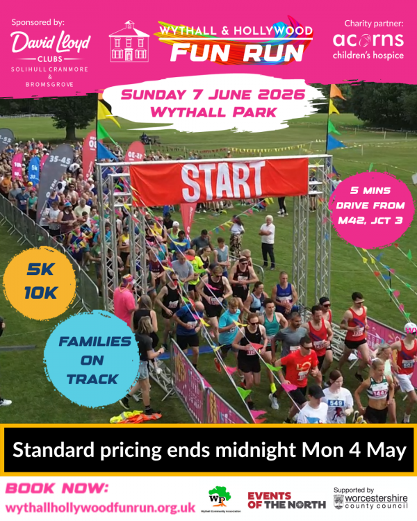 Wythall and Hollywood Fun Run featuring Families on Track - Sunday 7 June 2026
