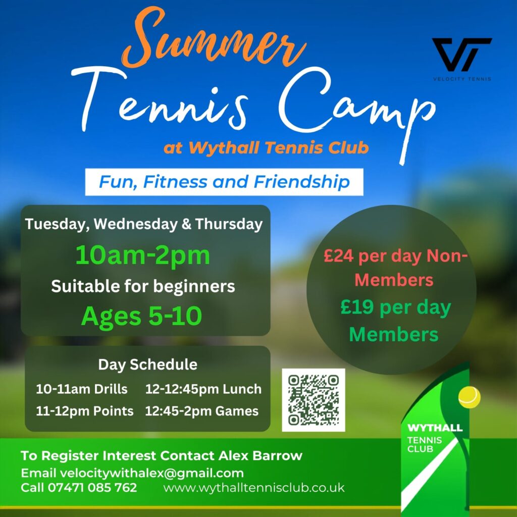 Summer Tennis Camp - Wythall Tennis Club - Summer 2026