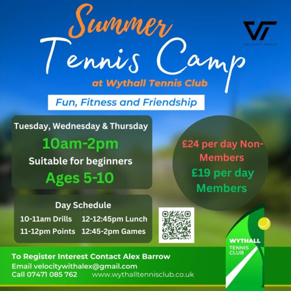 Summer Tennis Camp - Wythall Tennis Club - Summer 2026
