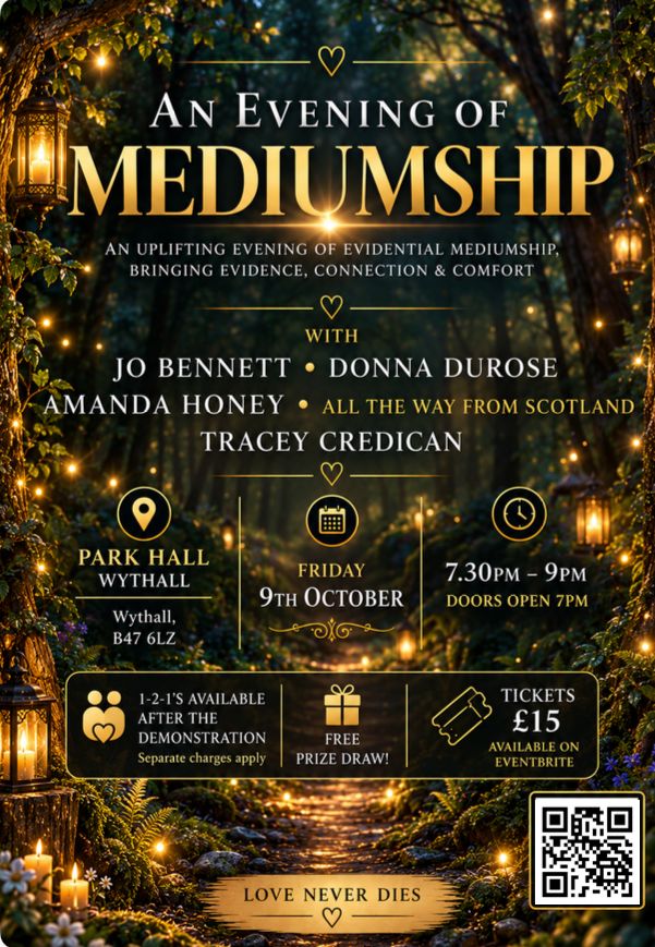 An Evening Of Mediumship - Park Hall Wythall - 09Oct2026