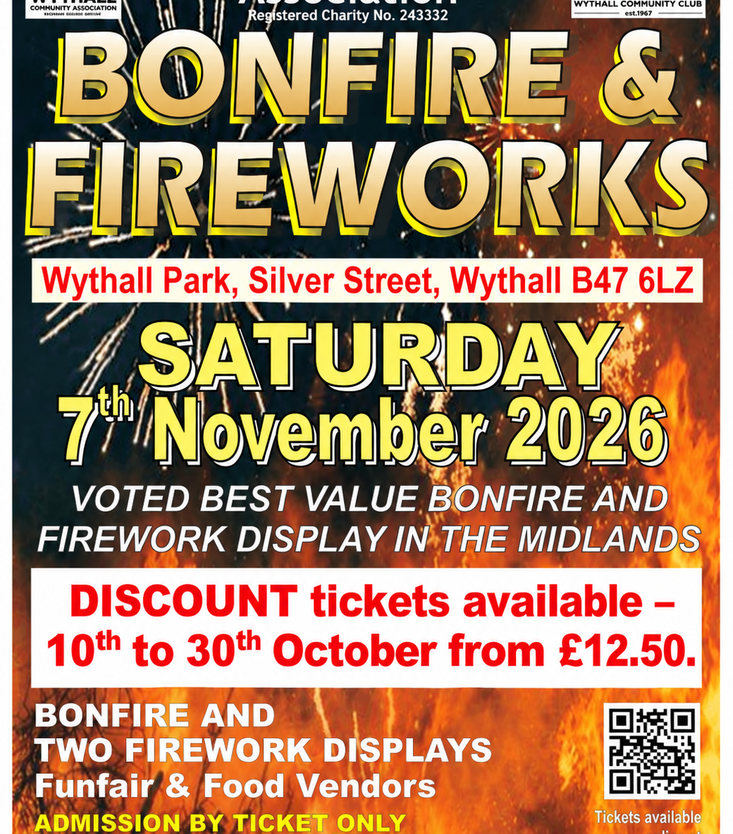 Wythall Bonfire and Fireworks A4 Poster Discount