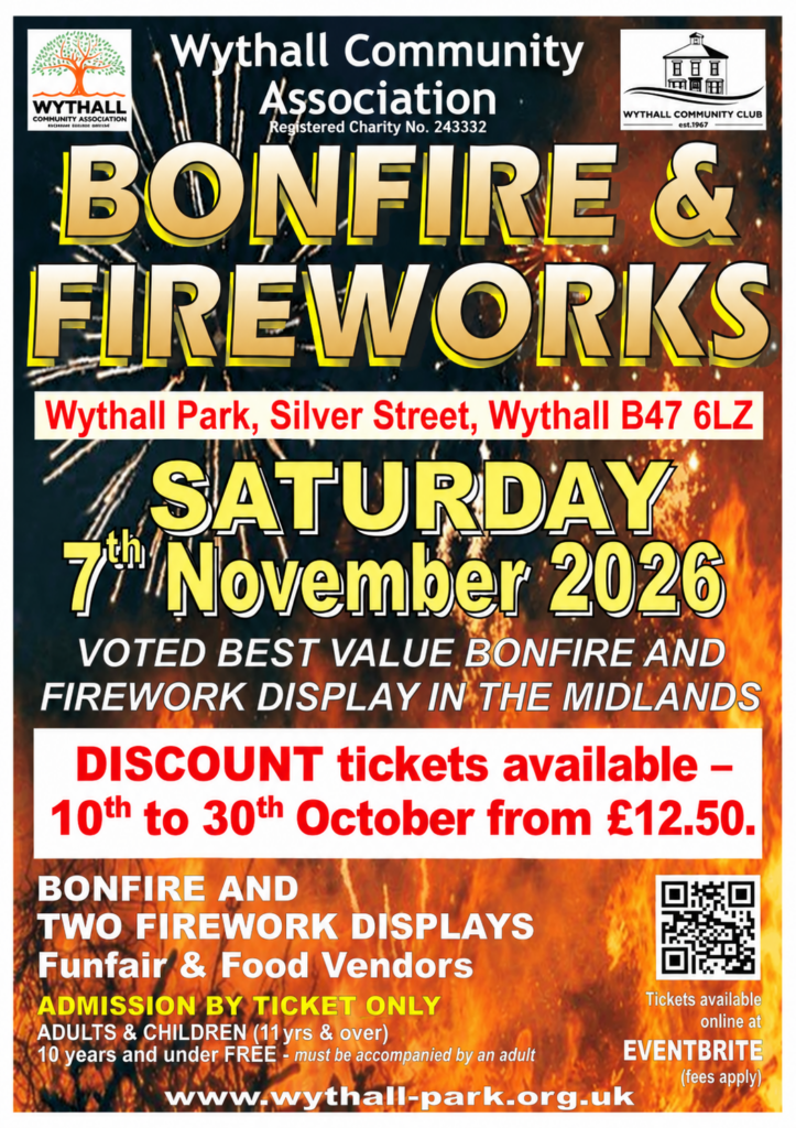 Wythall Bonfire and Fireworks A4 Poster Discount
